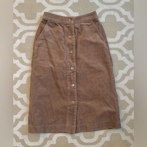 Uniqlo Tan Corduroy Pencil Skirt